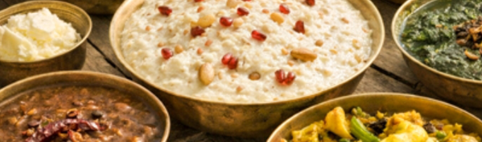 Traditional Kumaoni thali with regional dishes